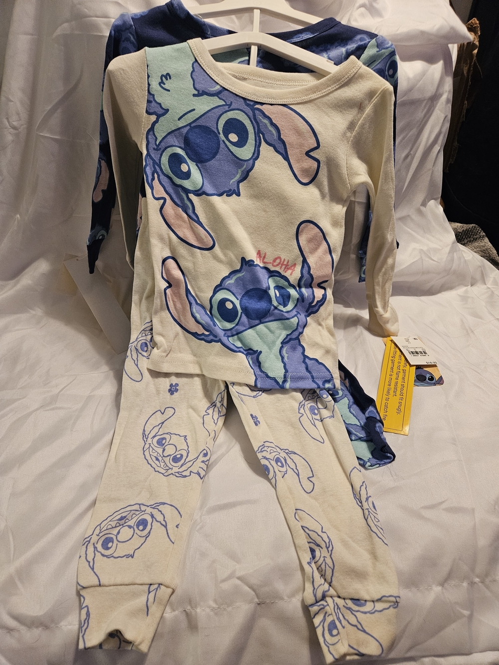 Disney Stitch Pajama Set - Cream and Blue